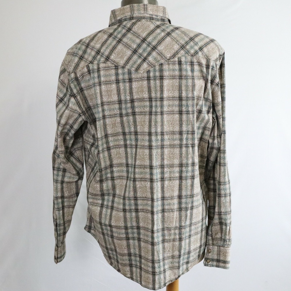 Wrangler Retro Shirt Mens 2XL XXL Western Rodeo Pearl Snap Plaid Long Sleeve - Picture 3 of 8